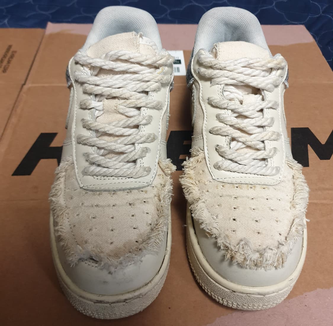 (커스텀) 나이키 에어포스1 캔버스 퍼 페이즐리 빈티지 스니커즈(230) 상품이미지3