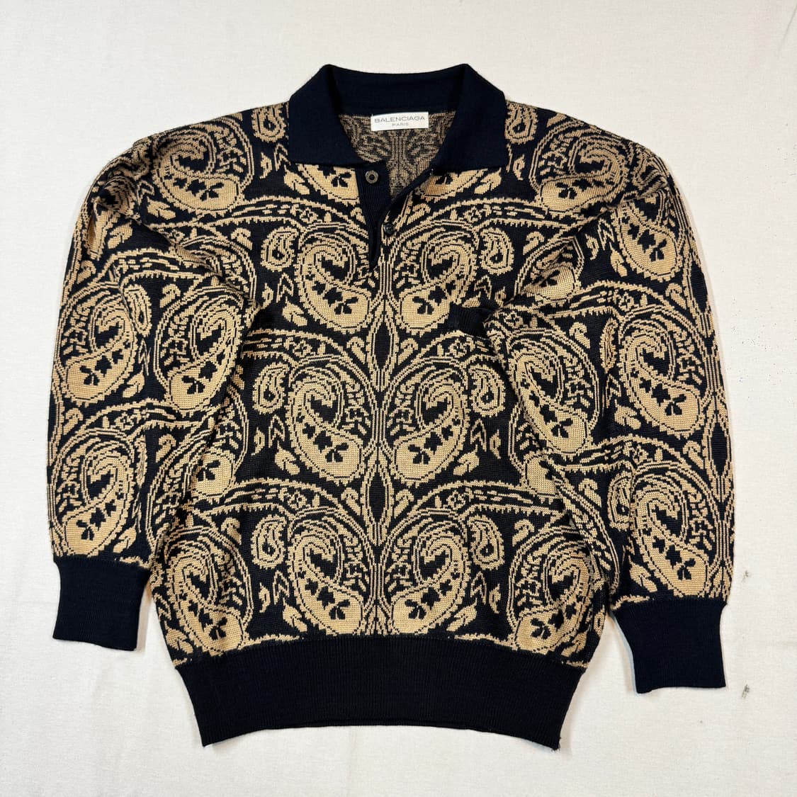 M) 발렌시아가 페이즐리 패턴 울 카라넥 니트 상품이미지2