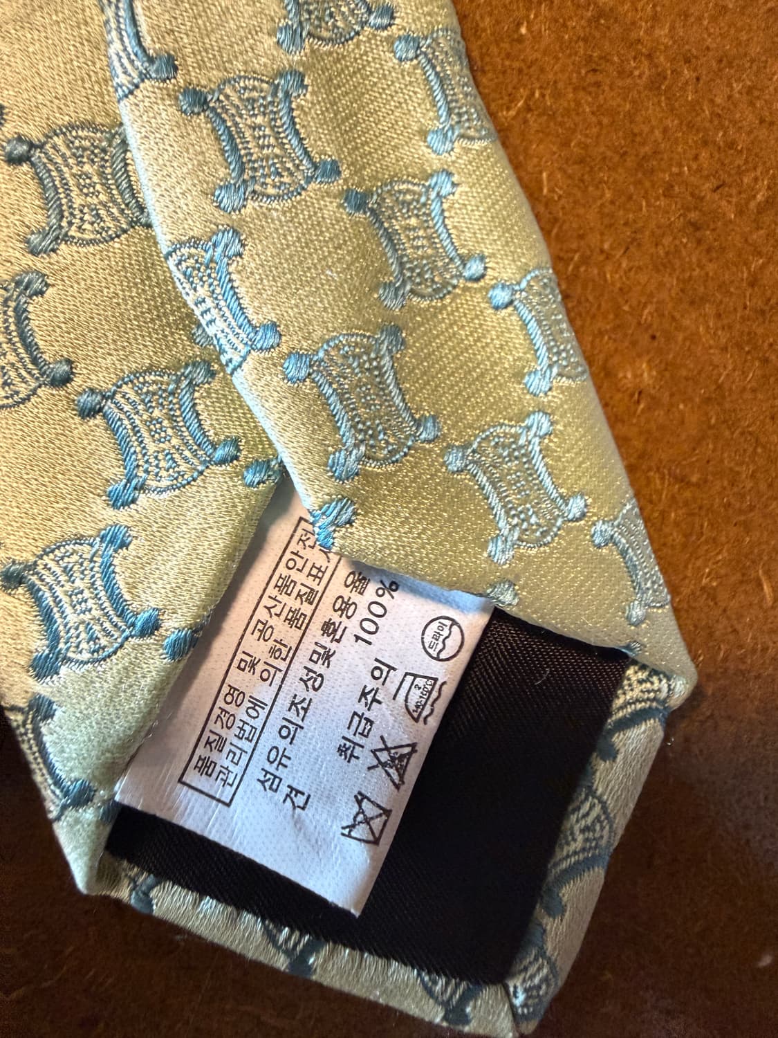 셀린느 CELINE 트리오페 자카드 실크 넥타이 라이트 그린 상품이미지6