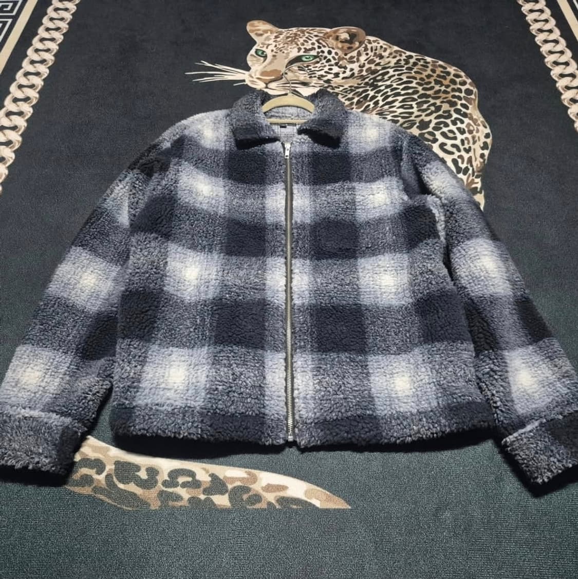 스투시 쉐도우 플레이드 셰르파 후리스 자켓 상품이미지1