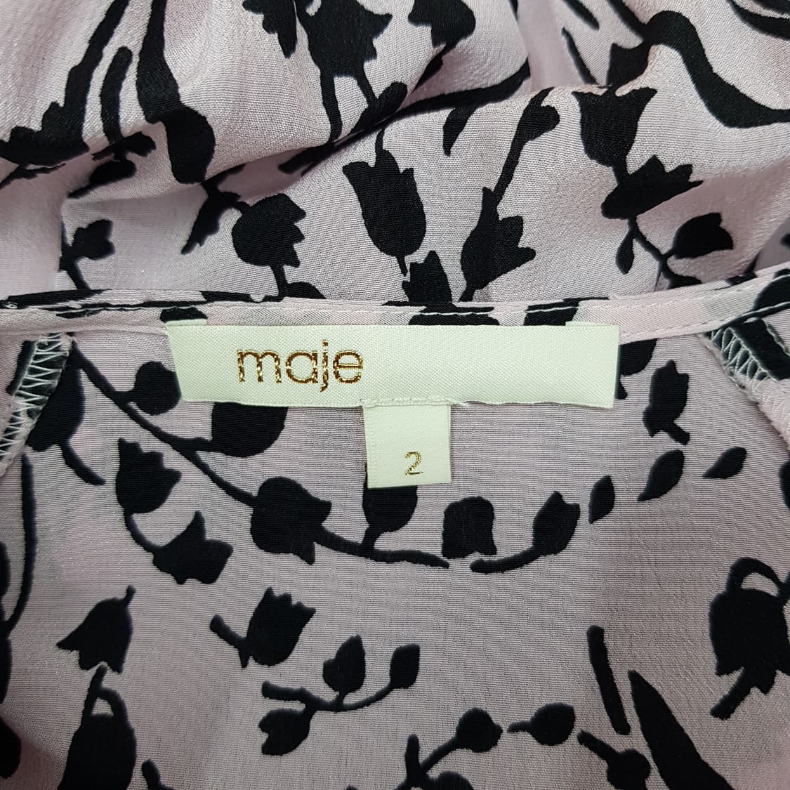 마쥬 MAJE  플로럴 패턴 실크 롱 원피스 2사이즈 상품이미지4