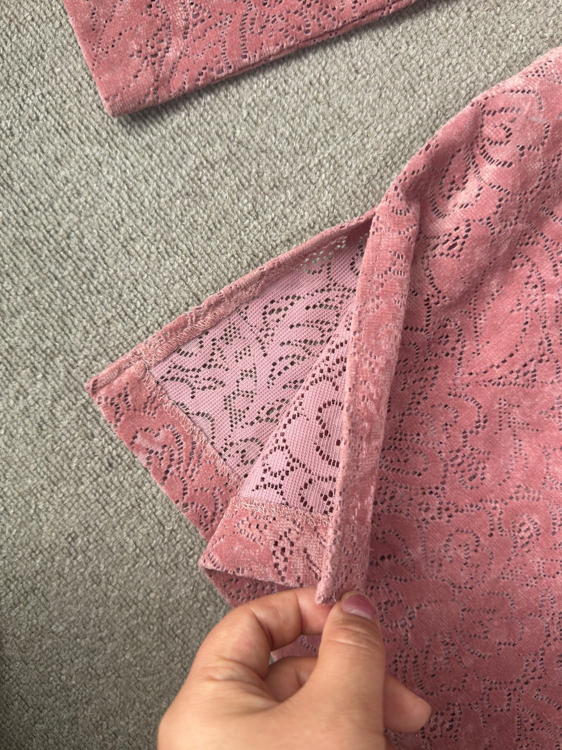 인디고 핑크 벨벳 시스루 탑 상품이미지3