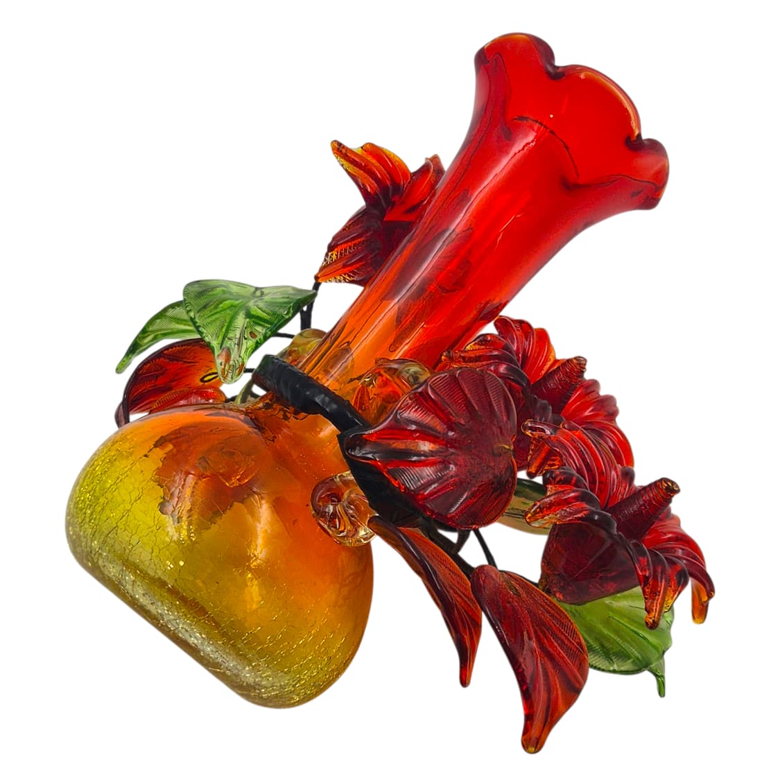 80s 류큐 선셋 크랙 꽃병&유리 송이 세트 상품이미지10