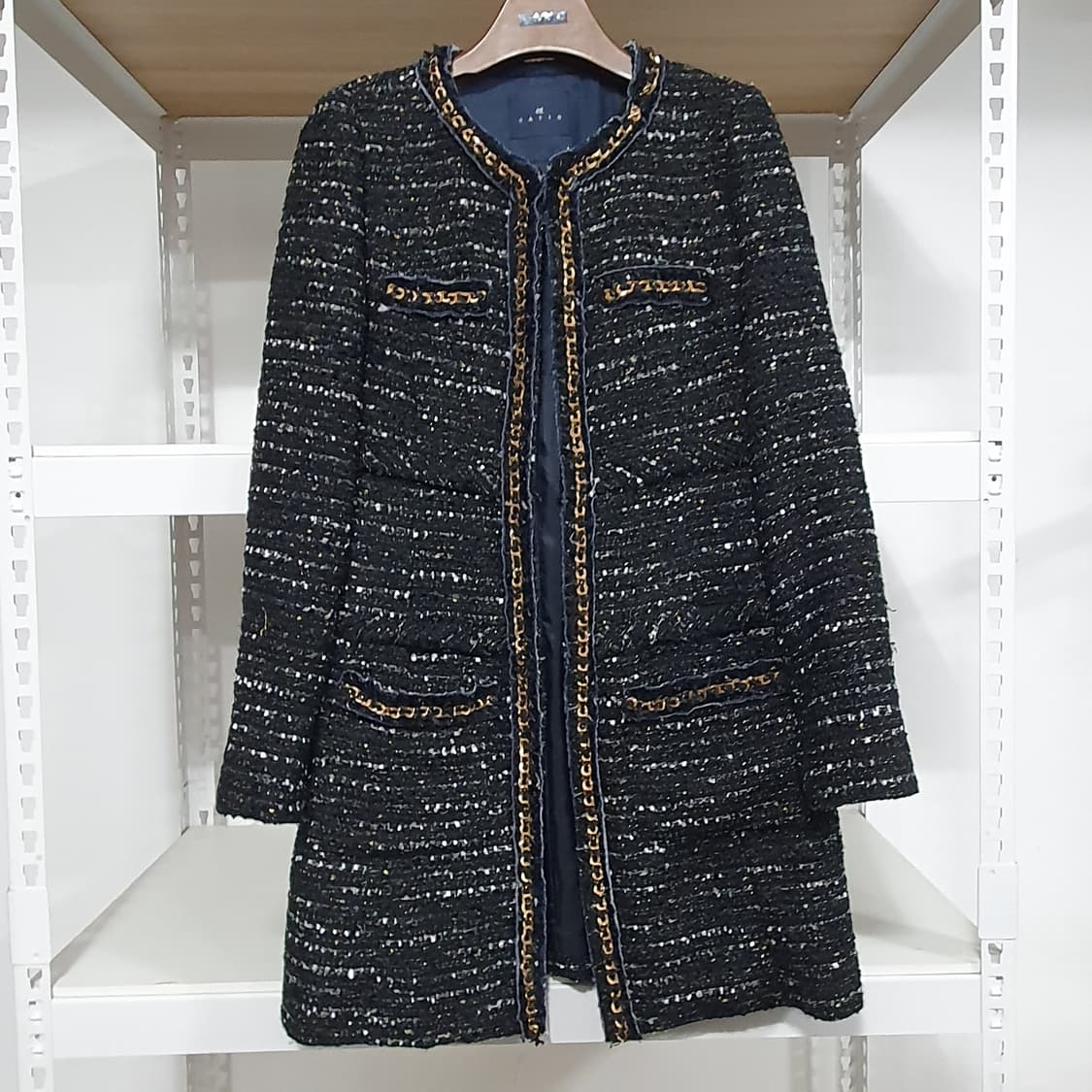 샤틴 트위드 블랙 자켓 반 코트 55 상품이미지2