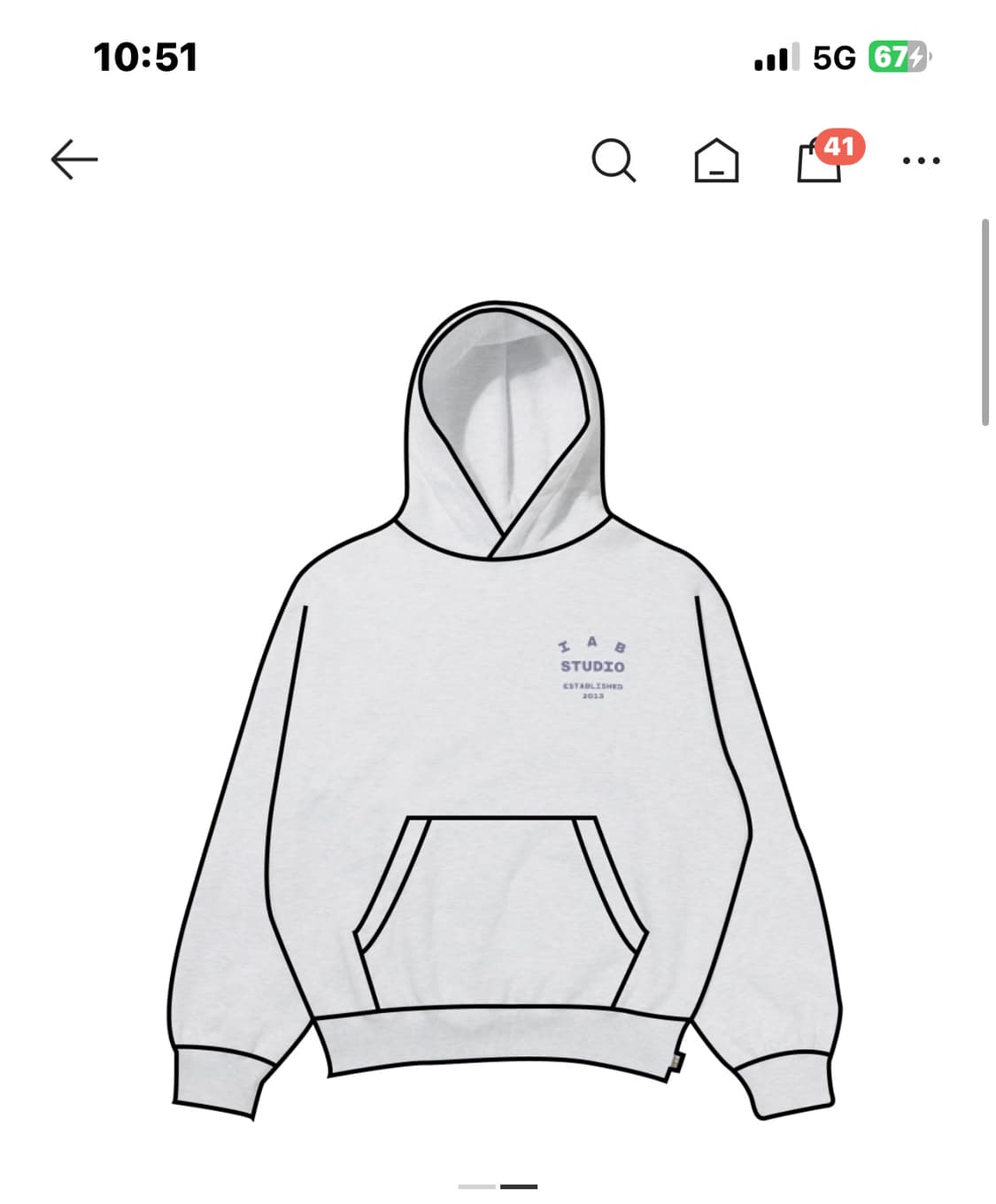 아이앱 스튜디오 25 후드 라이트 그레이 네이비 L, XL 상품이미지1