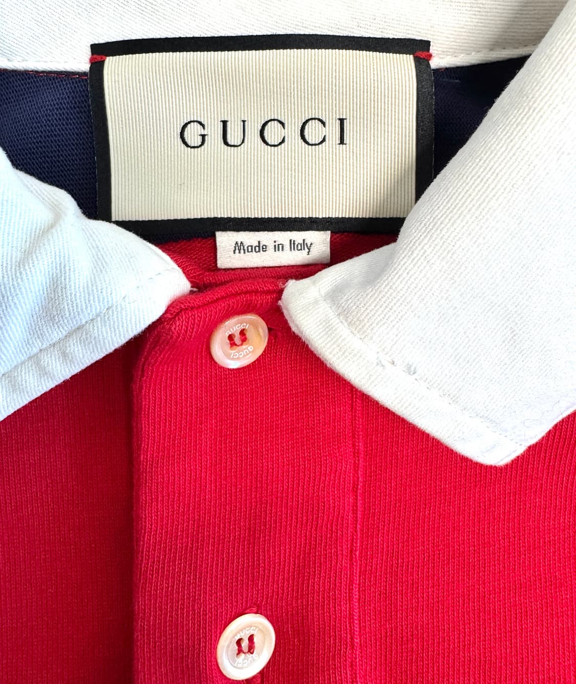 GUCCI 구찌 레드 테니스 긴팔 폴로티셔츠 M 상품이미지4