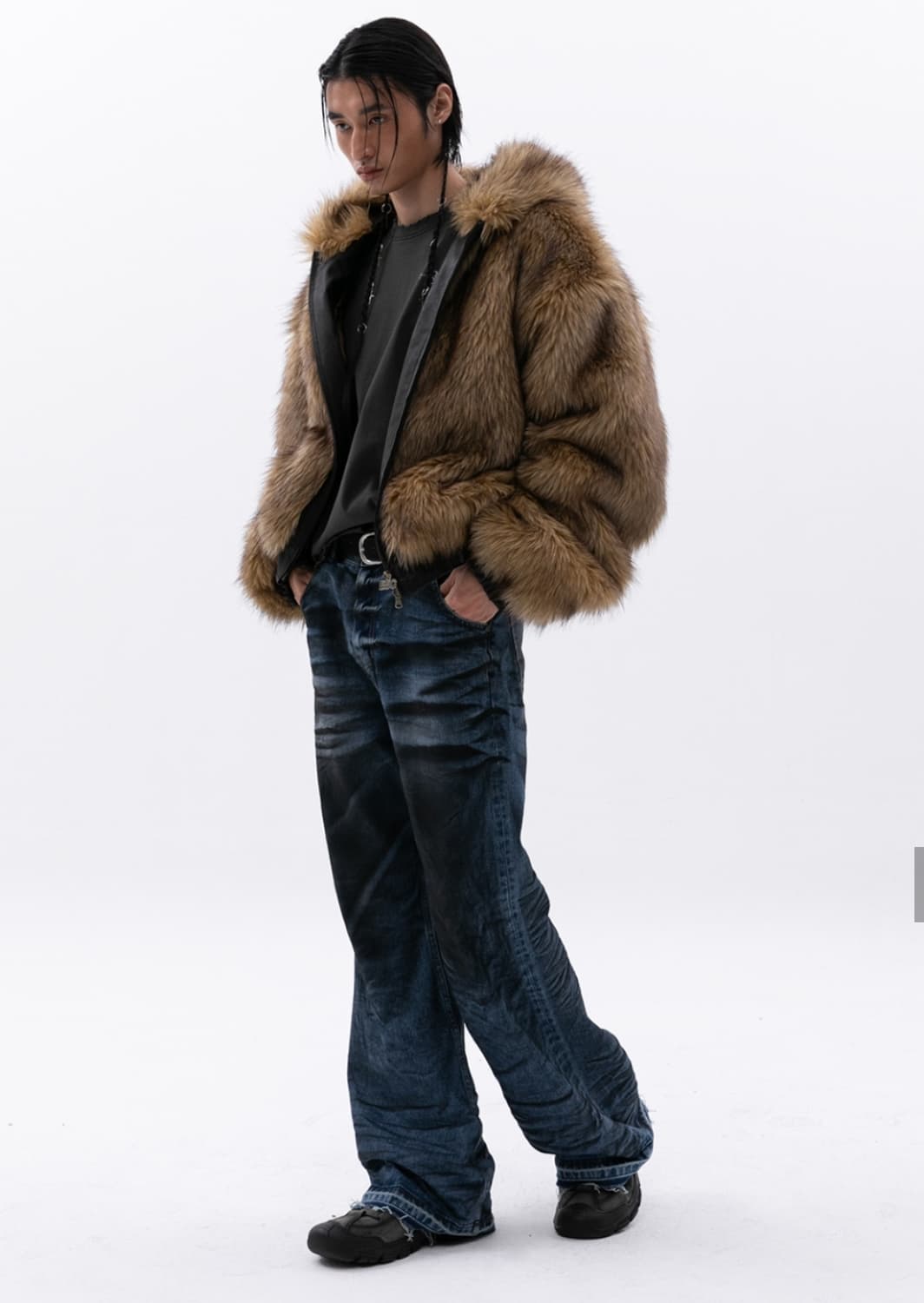 [OS] ESC 스튜디오 오버사이즈 퍼 후디드 자켓 상품이미지2