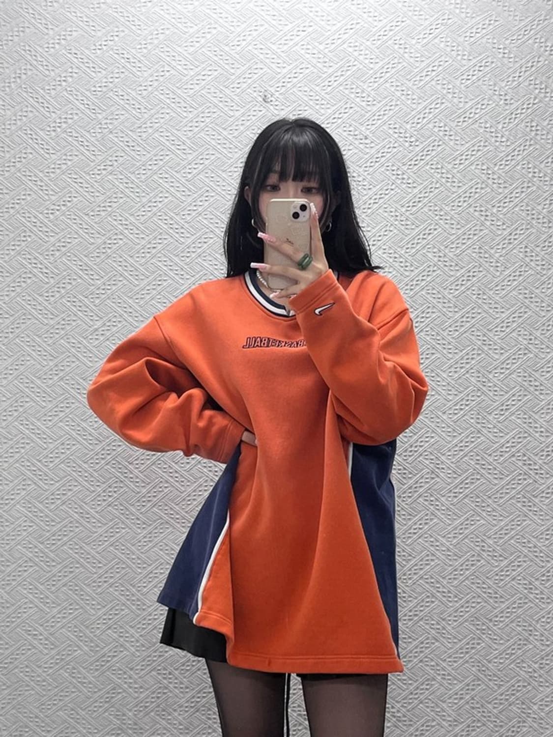 나이키 올드스쿨 레트로 90's 베스킷볼 오렌지 맨투맨 XL C12555 상품이미지1