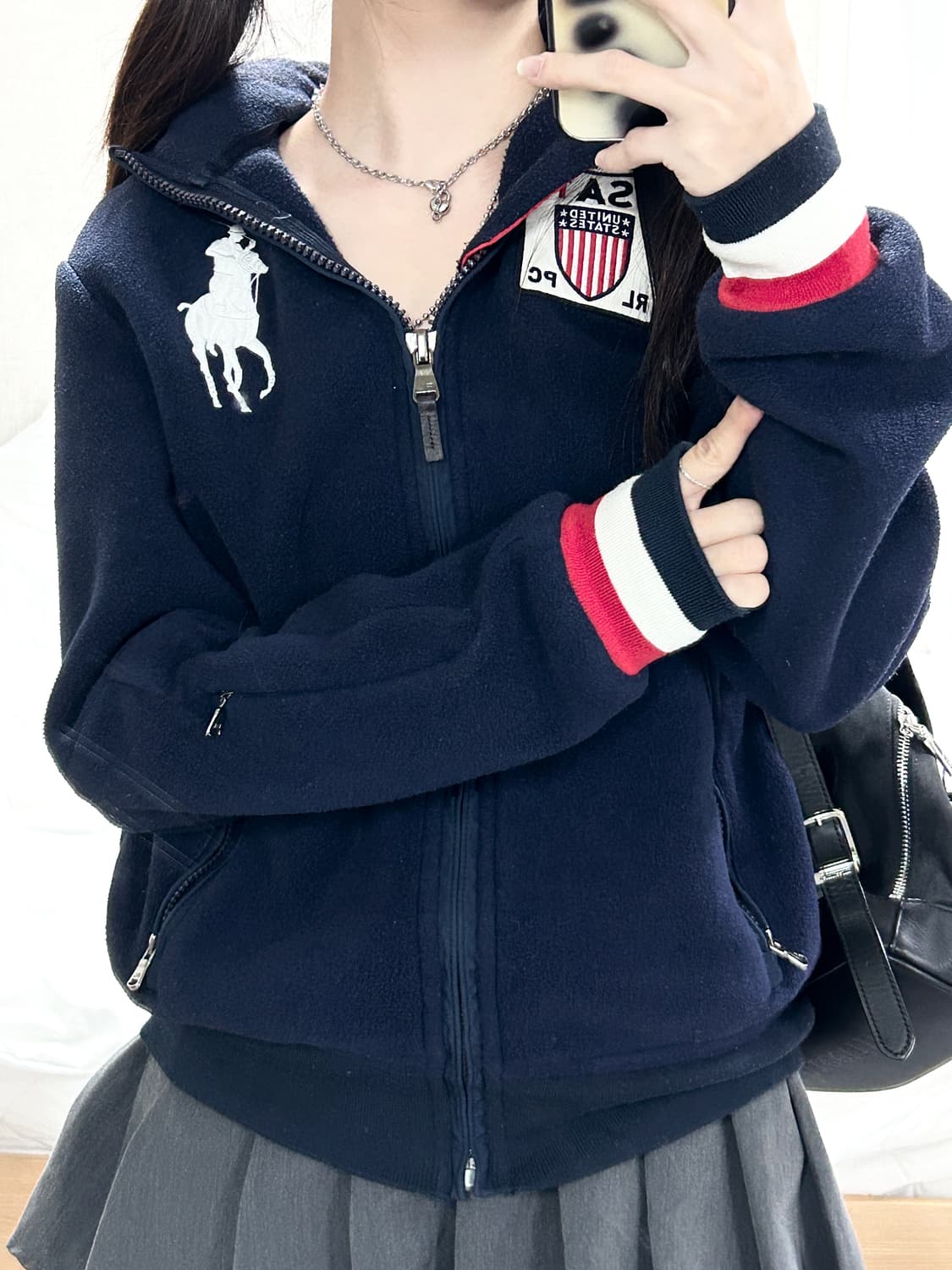 폴로 USA 빅포니 네이비 플리스 집업 상품이미지3