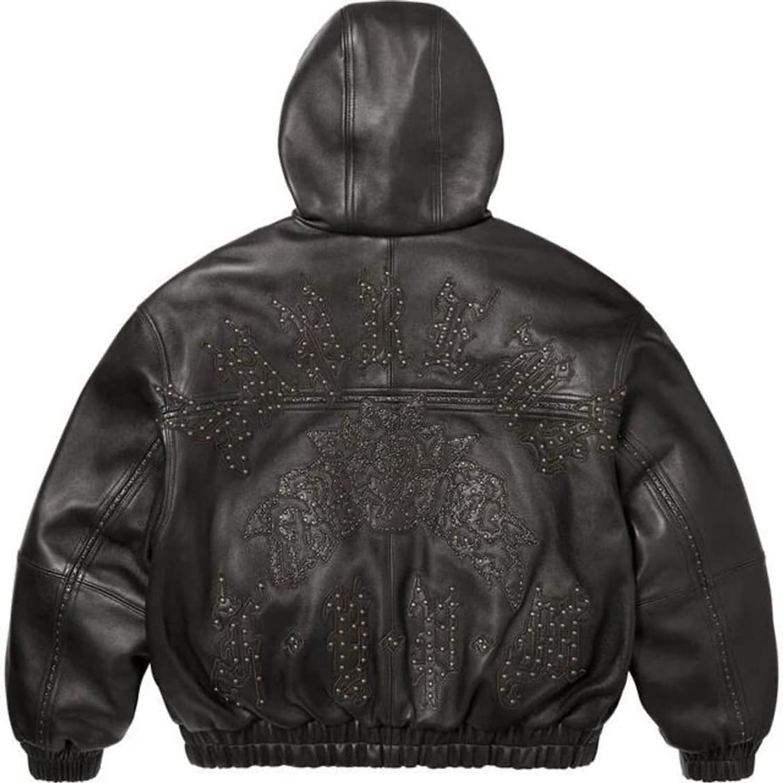 슈프림스터드레더후드집업(M) 상품이미지5