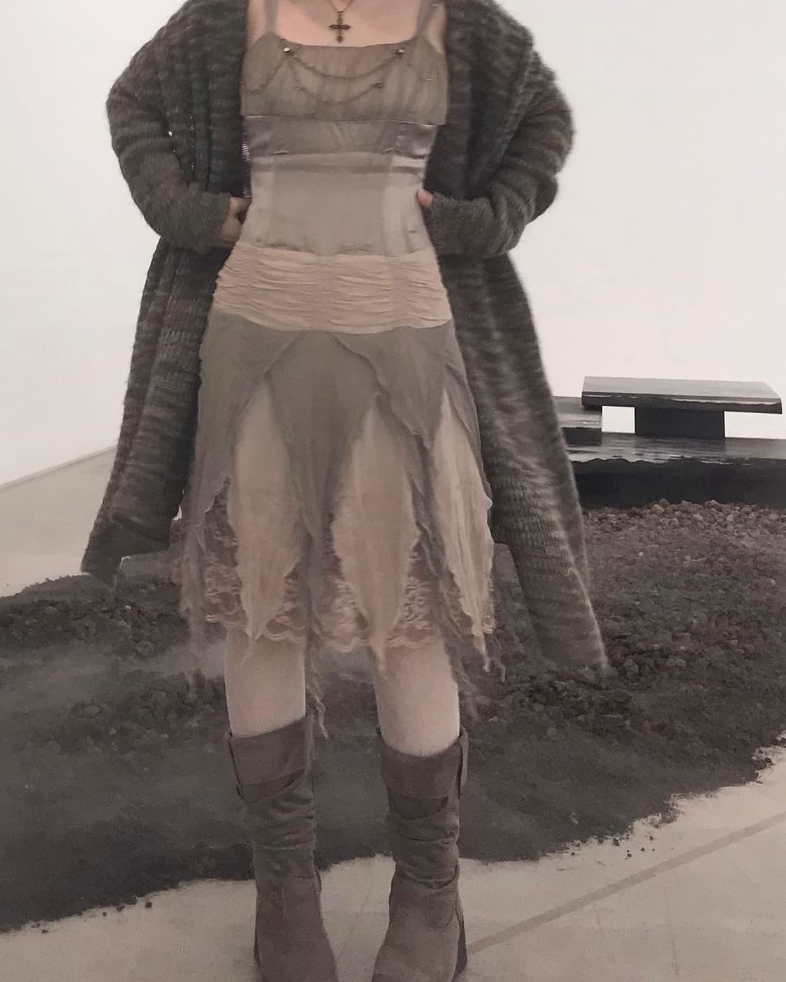 (착샷o) 빈티지 그런지페어리 히피 모헤어 가디건 상품이미지2