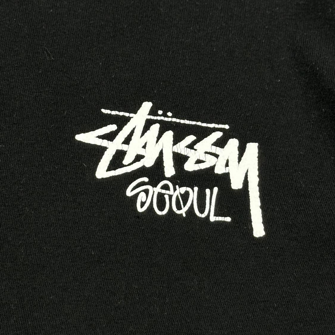 스투시 서울 백로고 프린팅 반팔티 블랙 S 상품이미지4