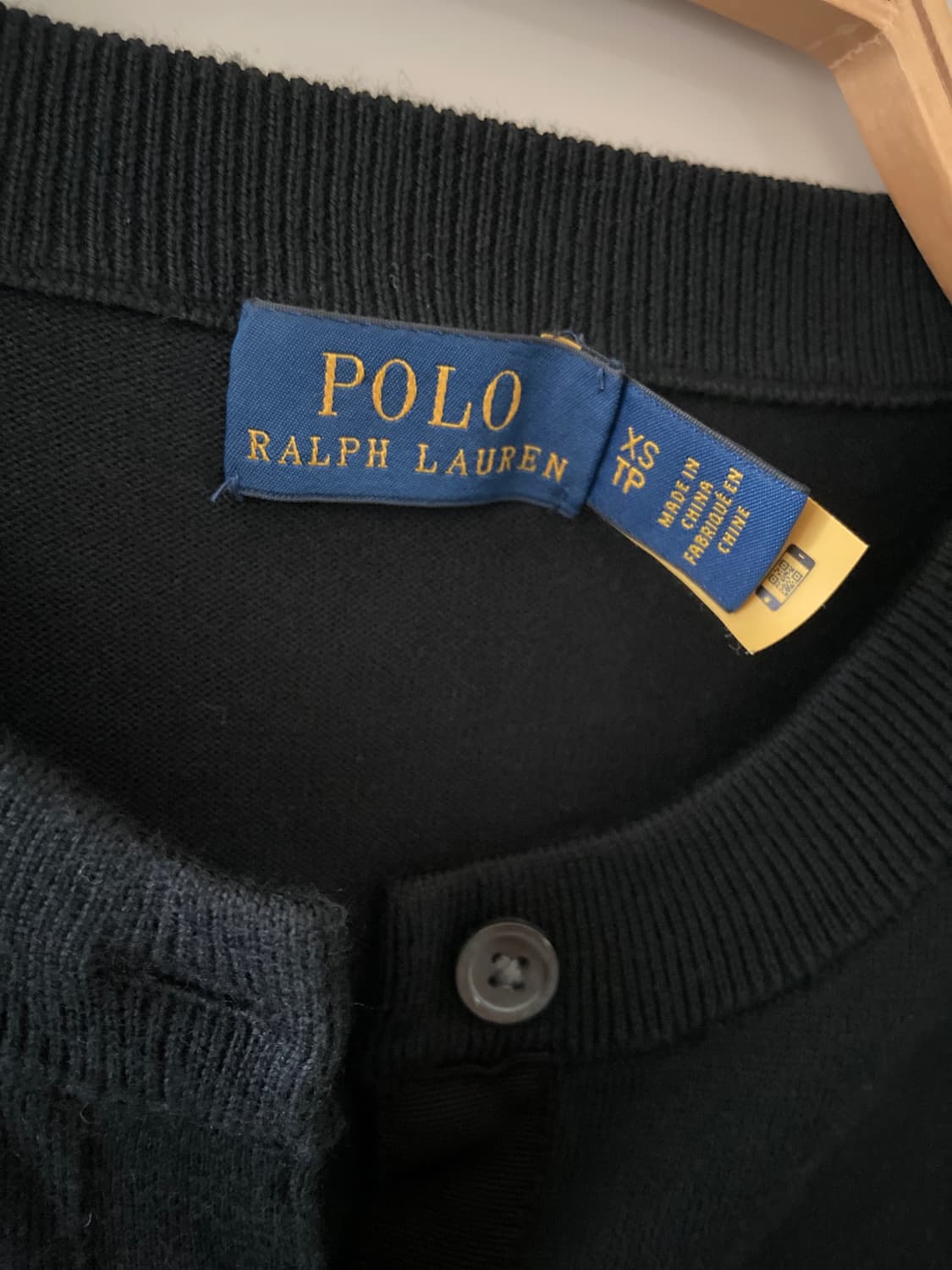 폴로 코튼 가디건 블랙 XS 상품이미지4