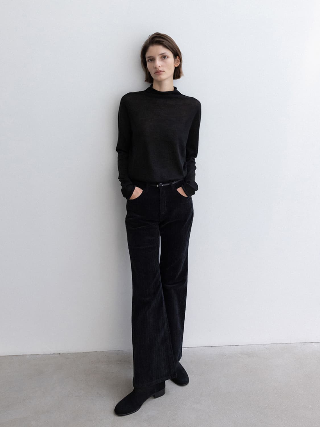 모이아 부츠컷 코듀로이 팬츠 블랙_1 상품이미지1