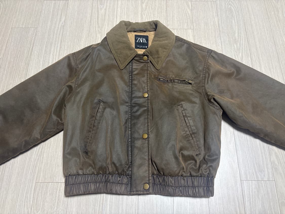 자라 여성 코듀로이 컬러 왁스드 크롭 봄버 재킷 상품이미지3