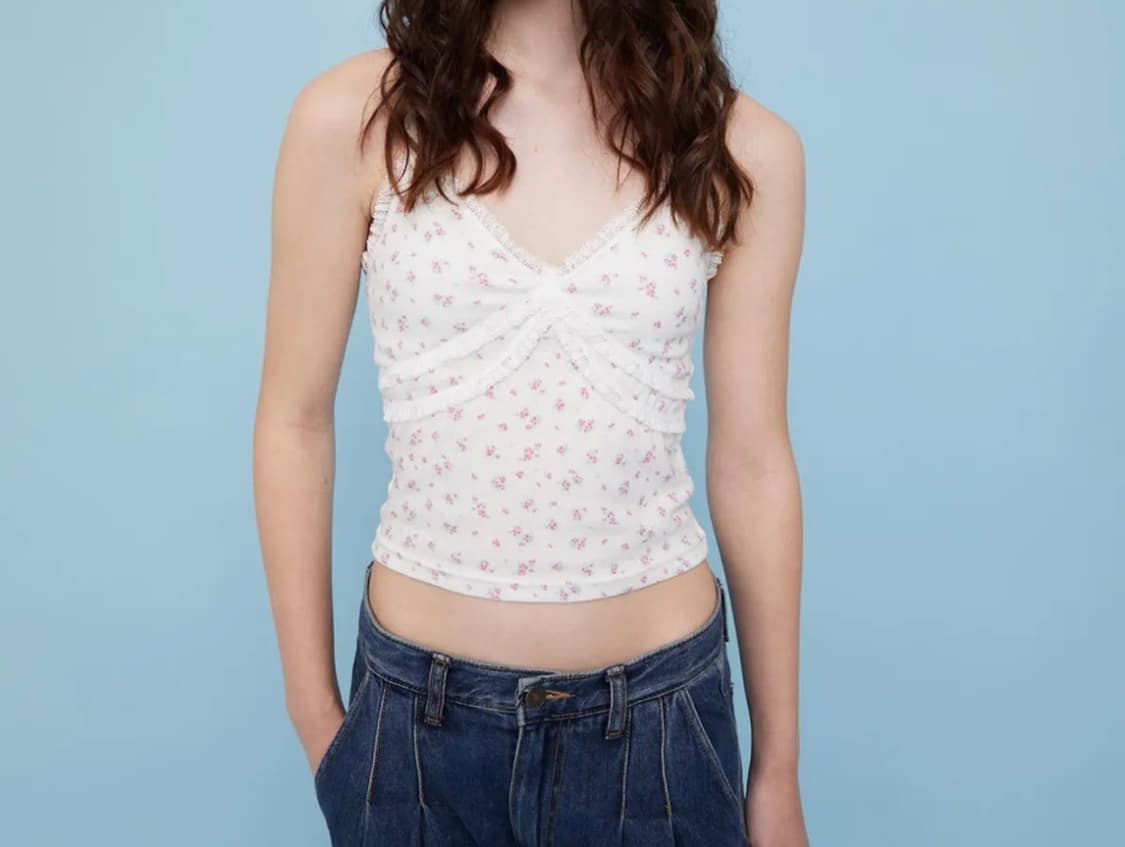 헤더먼트 플라워 레이스 나시 상품이미지1