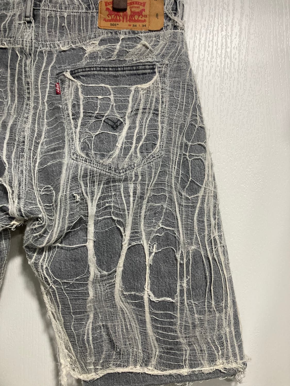 스파이더웹 버뮤다 데님 팬츠 상품이미지6