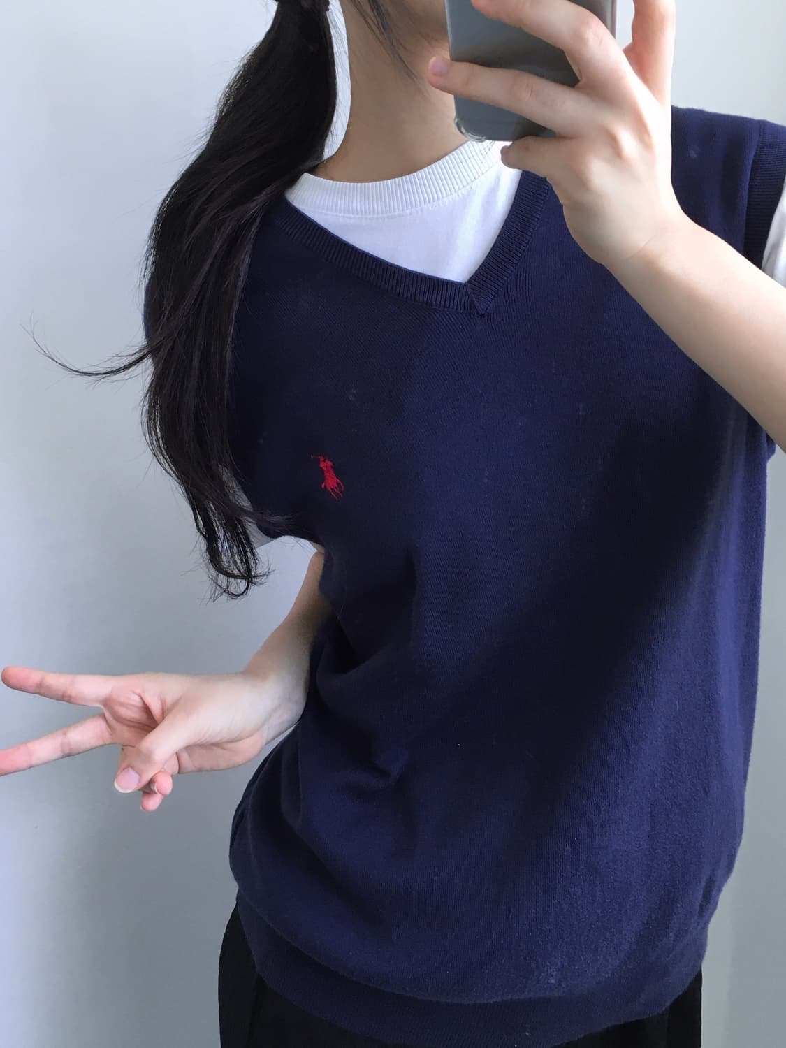 Polo 폴로 랄프로렌 네이비 피마코튼 니트베스트  상품이미지2