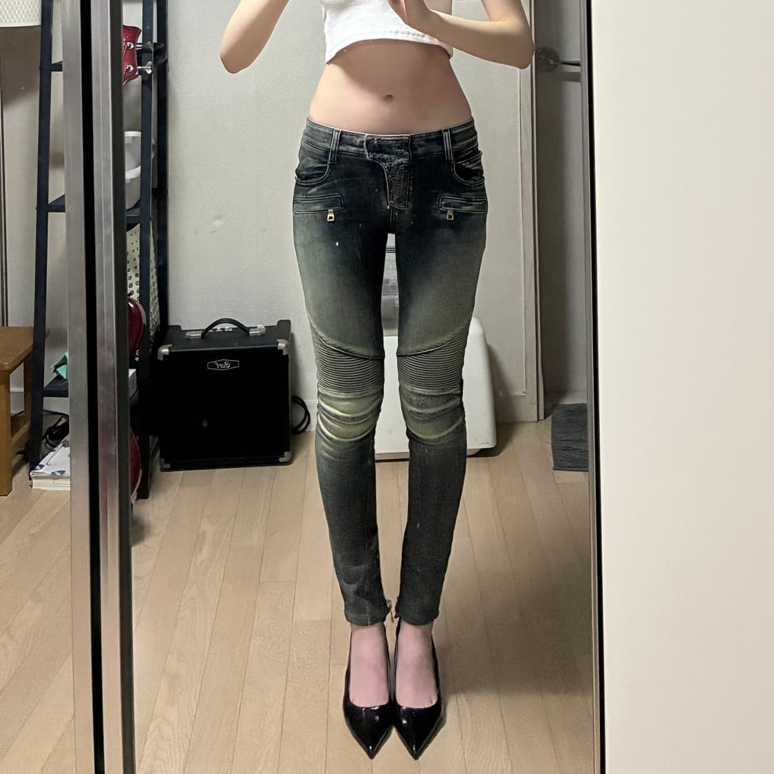 발망 클래식 슬림핏 녹워싱 바이커진 상품이미지1