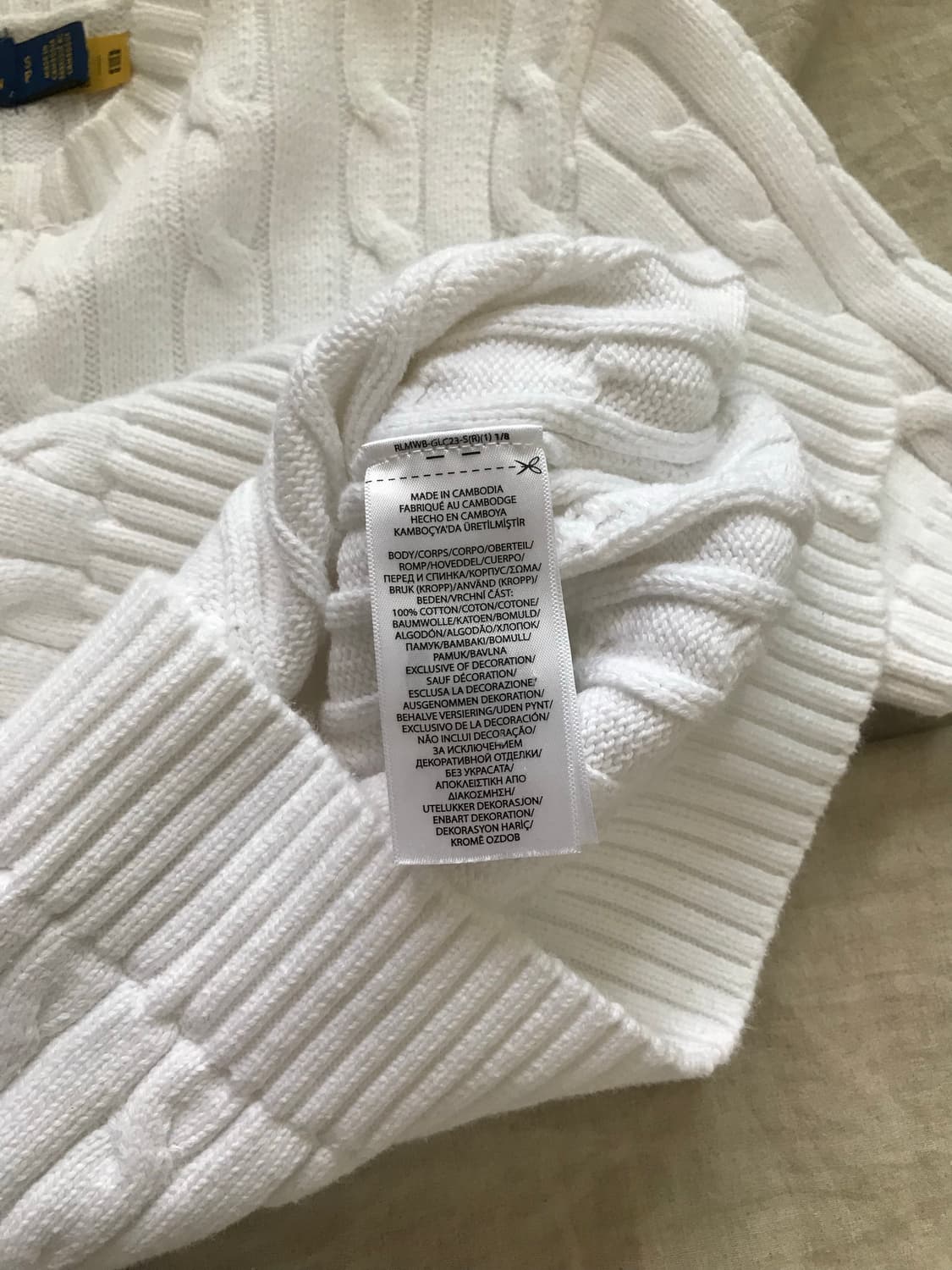 폴로 랄프로렌 포니로고 케이블 화이트 니트 반팔 상품이미지9