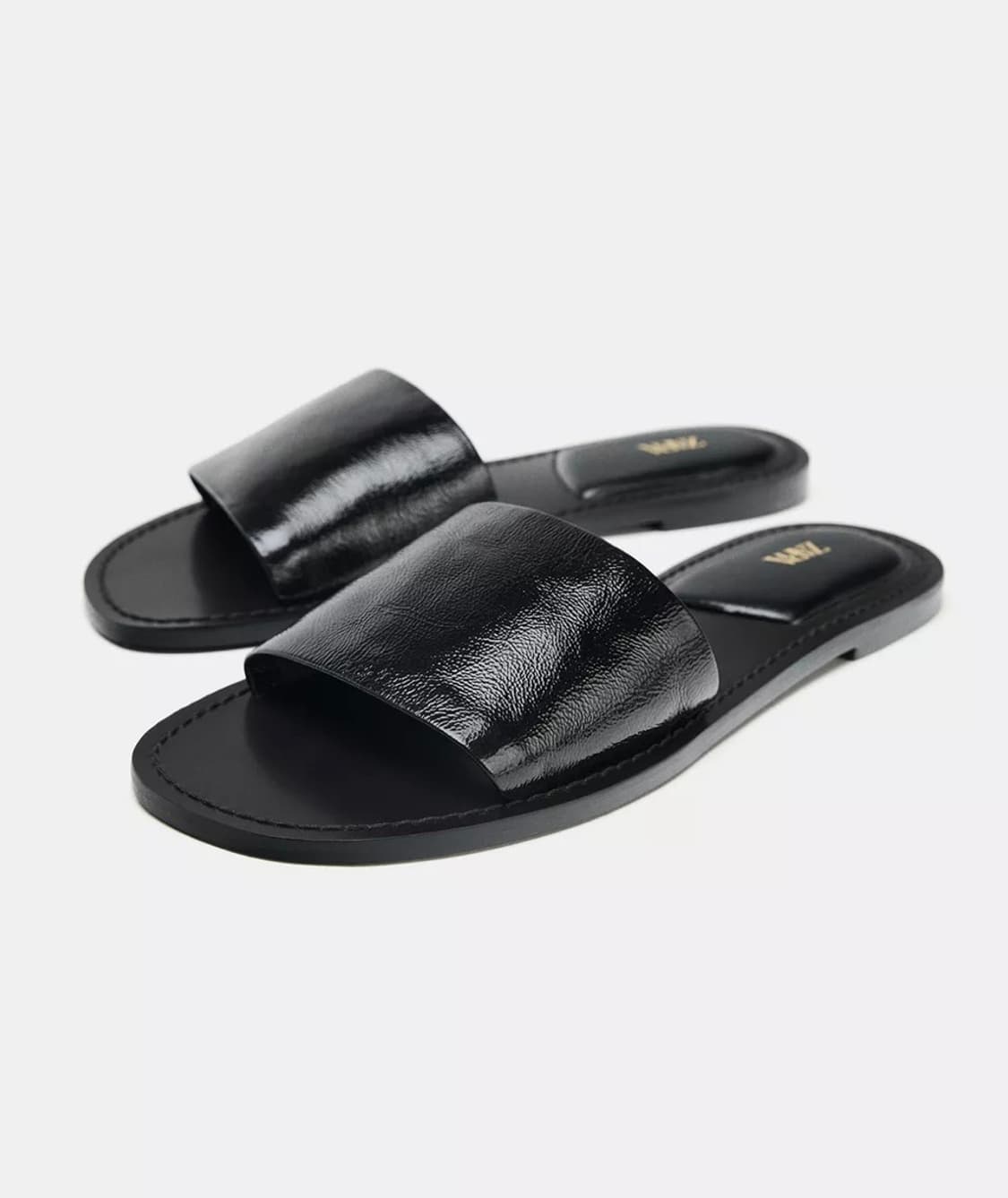 <새상품🖤>ZARA 자라 레더 블랙 샌들 슬리퍼 상품이미지1