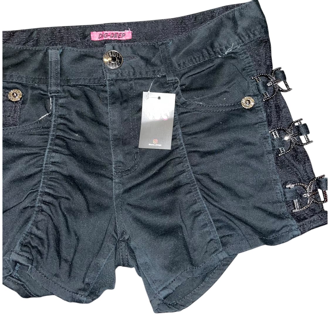 DIG DEEP 디그딥 셔링 사이드레이스 링 반바지 갸루y2k펑크 상품이미지2