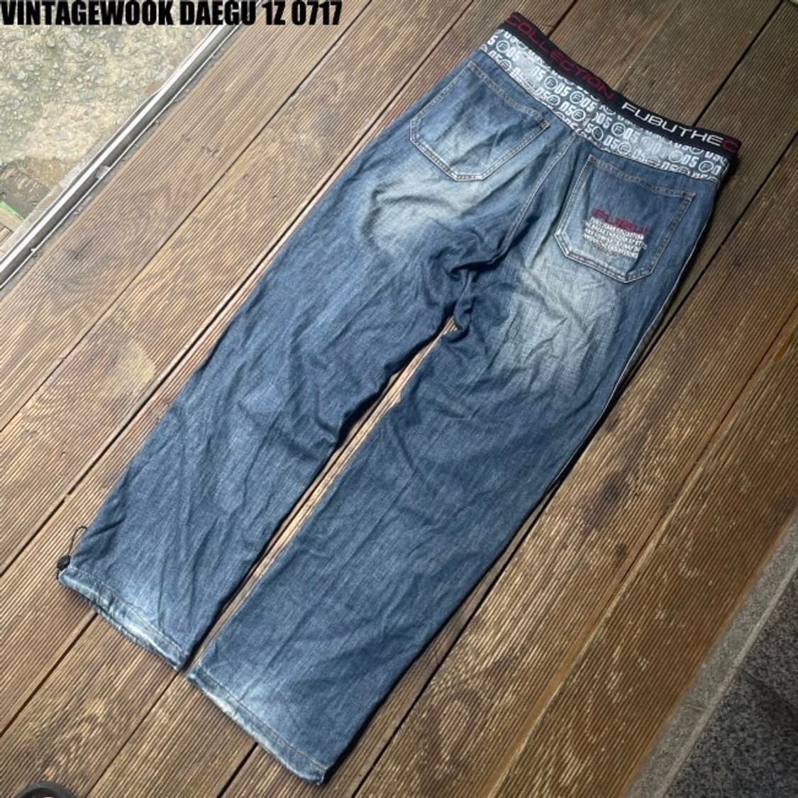 후부 워싱 스트링 청바지 33 상품이미지2