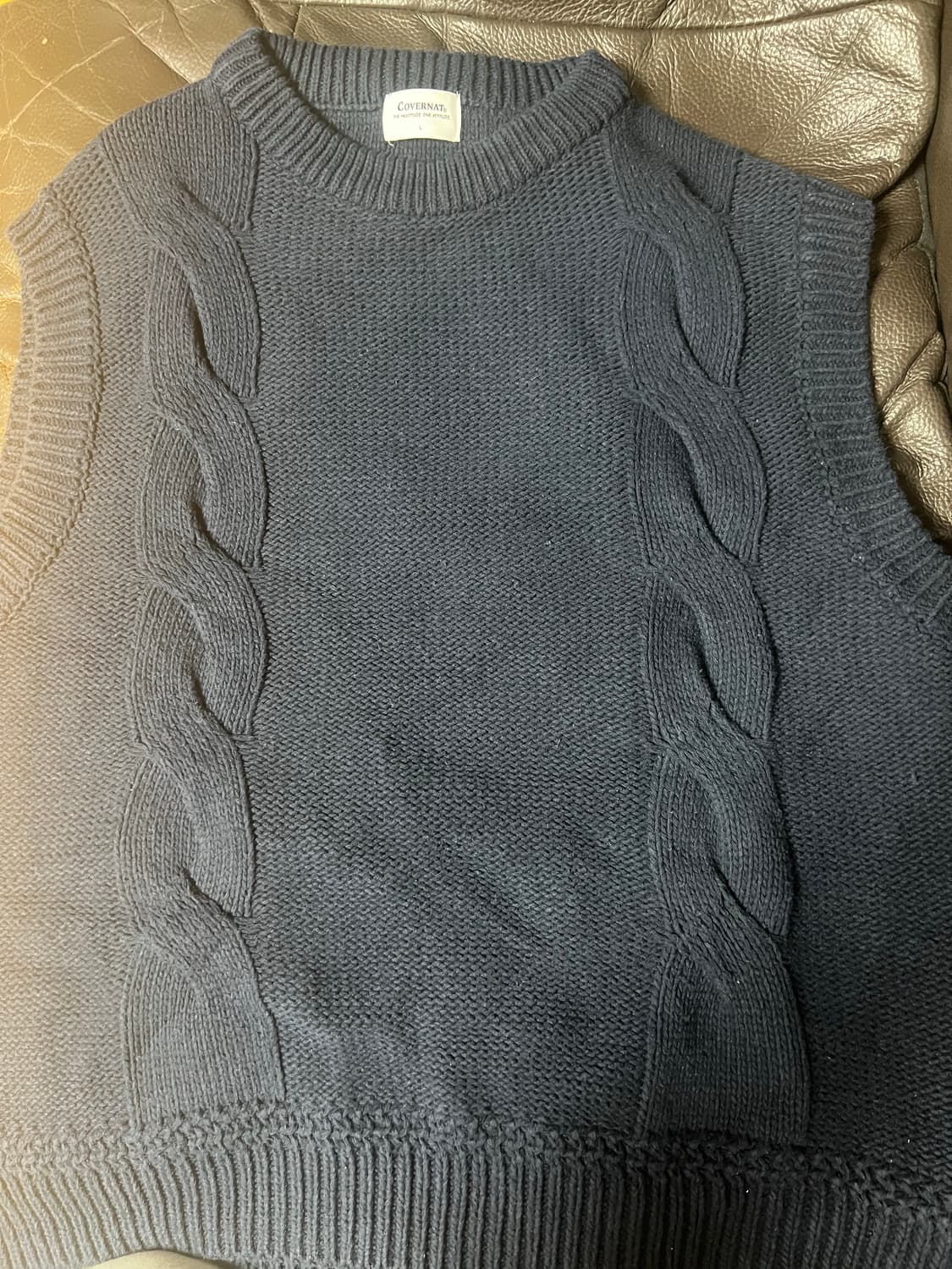 커버낫 꽈배기 니트 베스트 l사이즈 상품이미지2