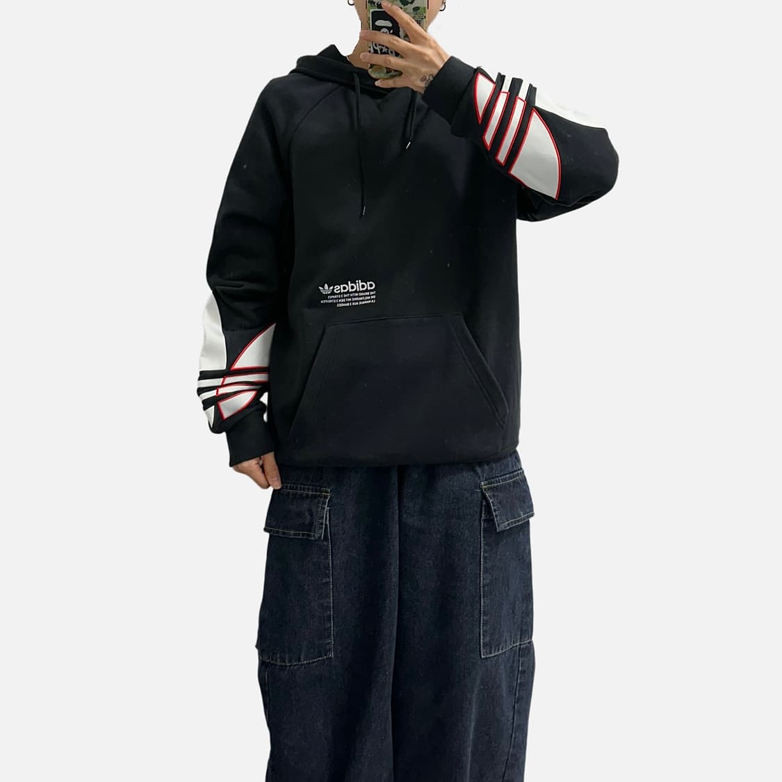 아디다스 오리지널 트레포일 후드티 블랙 상품이미지3