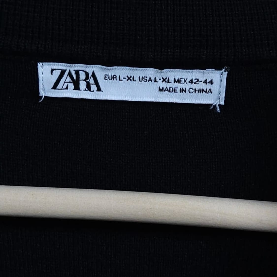 77~88 ZARA 자라 오픈 칼라 니트 롱 가디건 블랙 상품이미지5