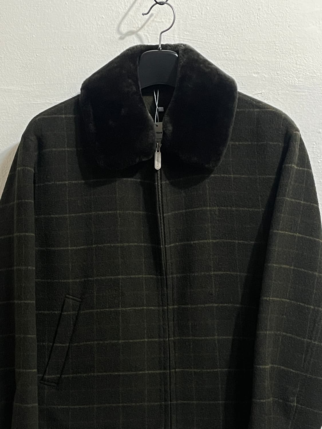 입생로랑 울 체크 퍼카라 자켓 상품이미지2