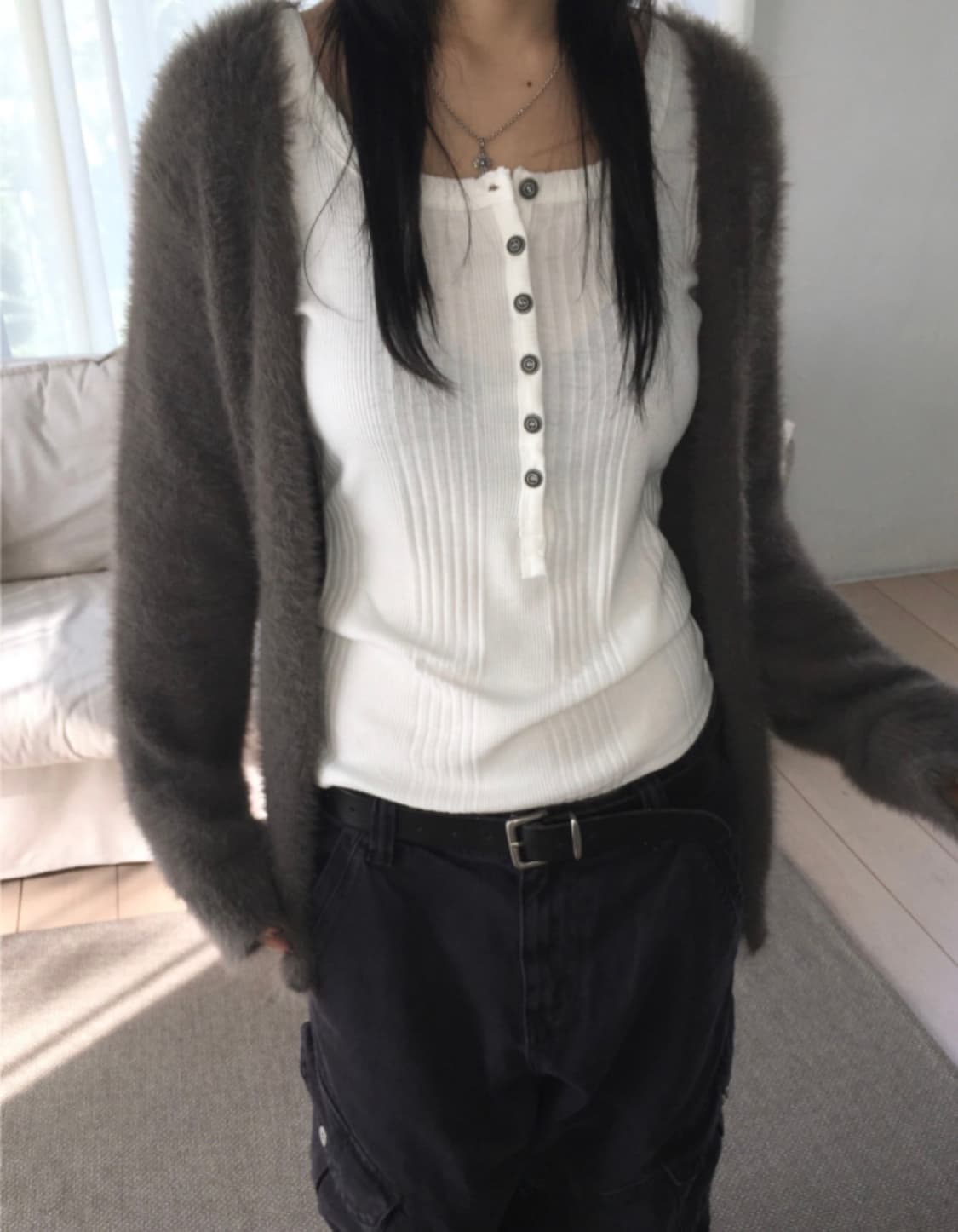 이즈이즈 Fru'Fur cardigan 퍼 가디건 상품이미지1