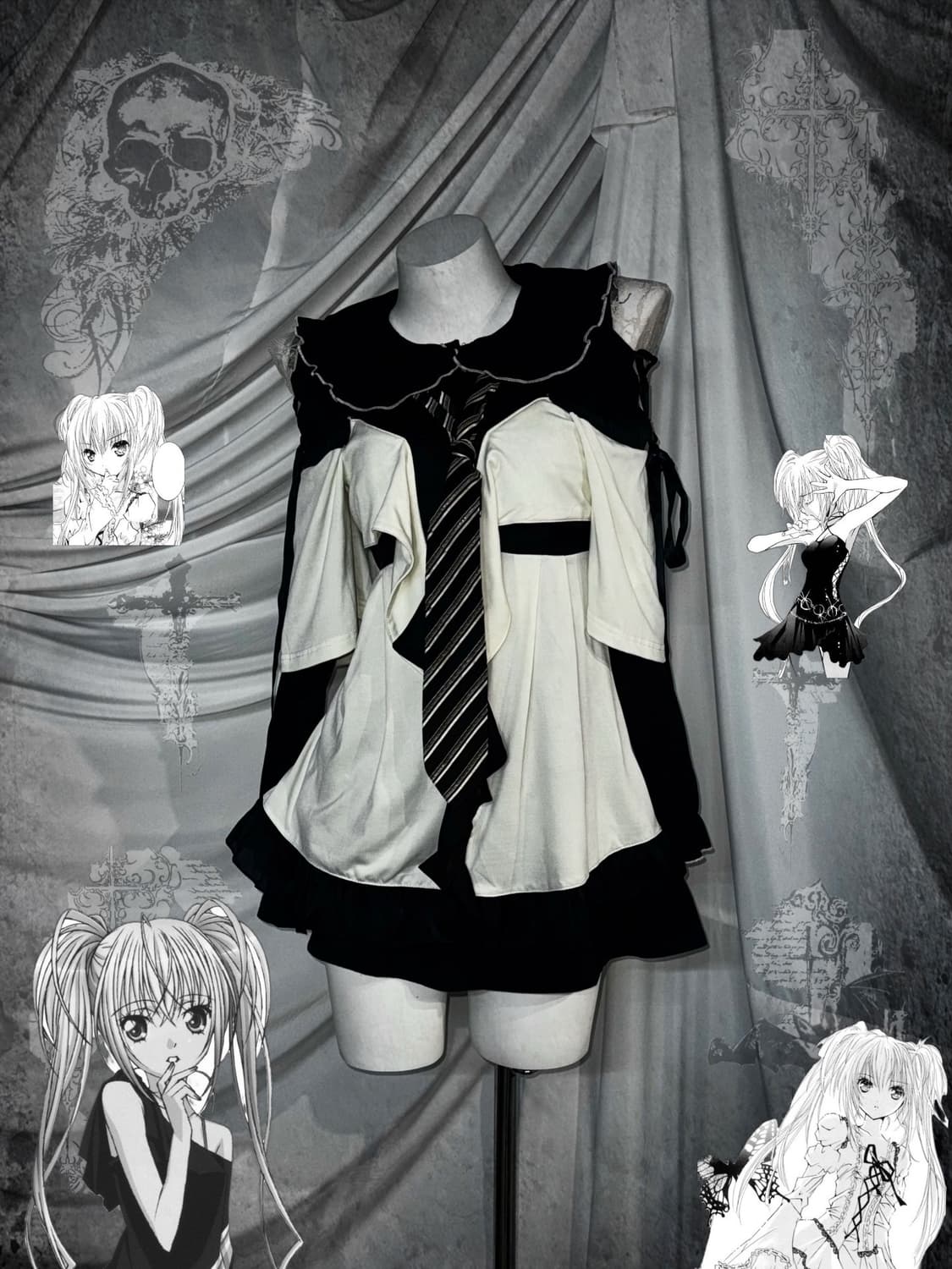 Mars 마즈 세라깔 데일리 블랙로리 고스고딕 코디세트 상품이미지1