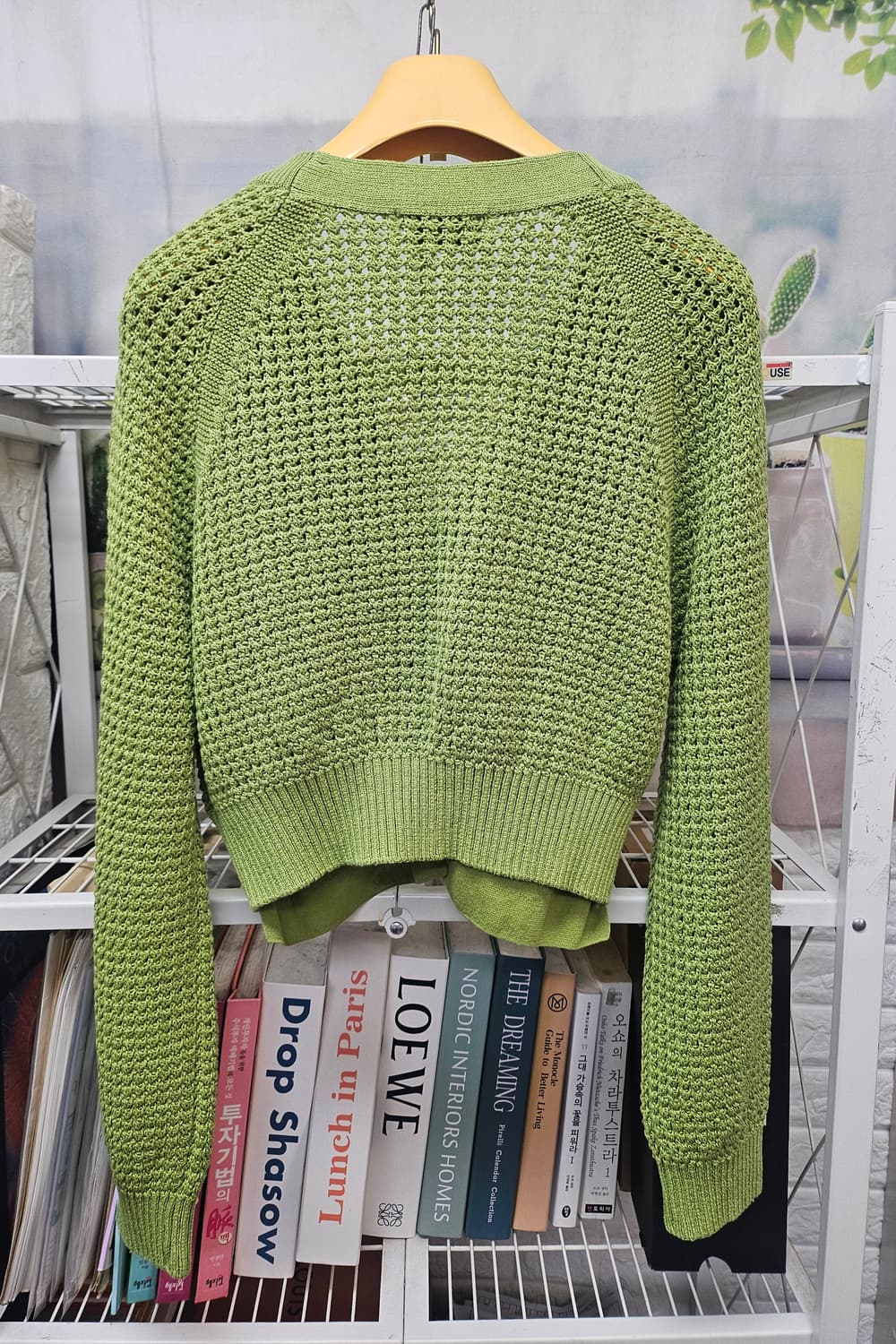 시스템 니트가디건 55 ~ 날씬66 그린 크롭가디건 (프리) WM27 상품이미지4