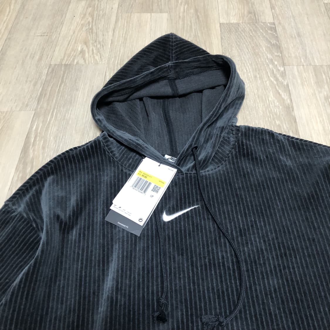 (우먼스 S) 새상품 나이키 NIKE NSW 우먼스 벨루어 크롭 후드 상품이미지3