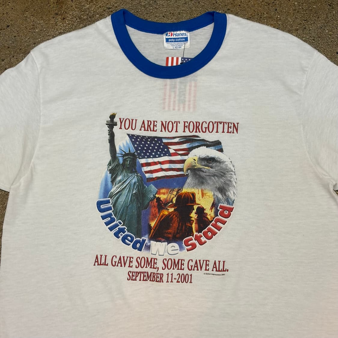 00s Made in USA 빈티지 헤인즈 링거티셔츠 링거티 반팔티 상품이미지2