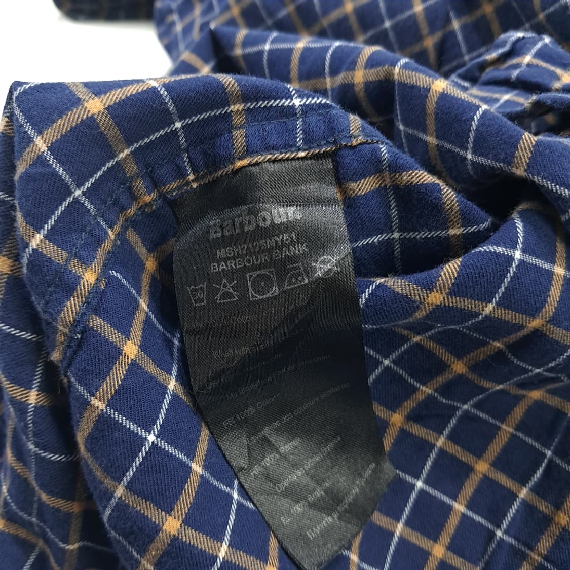 CN677 2XL 바버 로얄네이비 스몰체크 플란넬 긴팔 셔츠 남방 상품이미지7