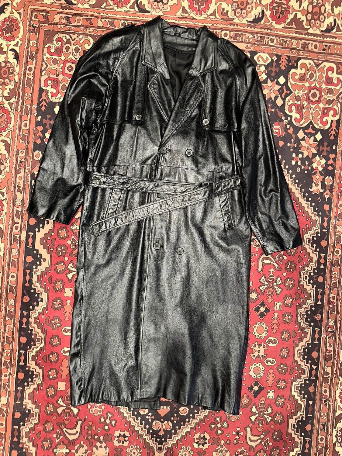 ( 2XL ) 가죽롱코트 가죽카코트 가죽자켓 레더자켓 빈티지가죽 상품이미지2