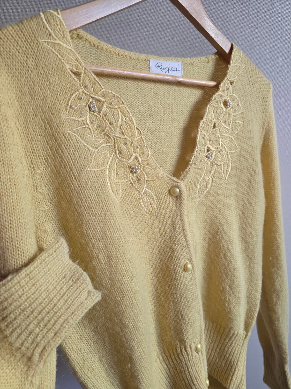 Rogica 러블리 자수 비즈 니트 가디건 상품이미지5