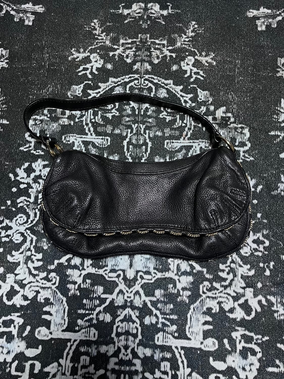 Roberto Cavalli y2k 블랙 레더 숄더백 상품이미지1