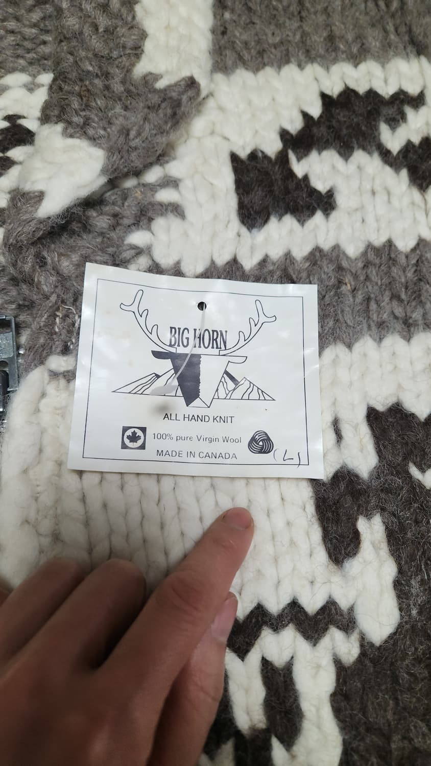 Canada made 독수리 코위찬 니트 스웨터 집업 상품이미지3