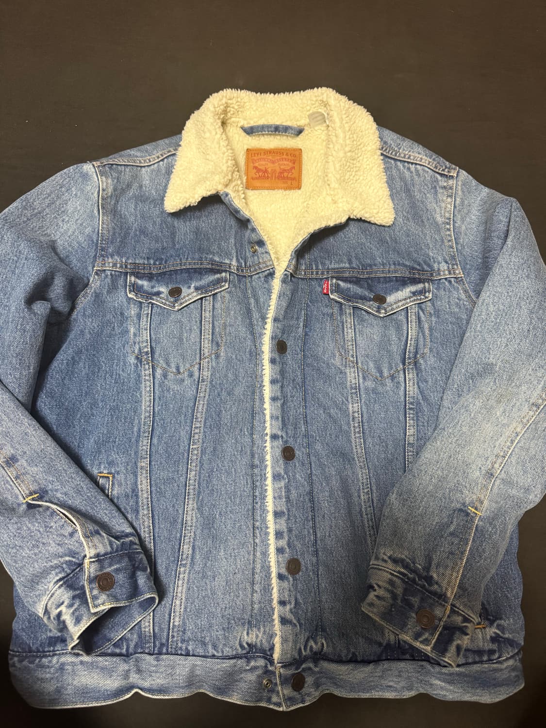 정품중고 리바이스 쉐르파 트러커 양털청자켓 L 상품이미지1