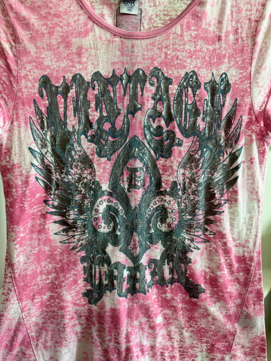 빈티지 프린팅 핑크 펑크 반팔 상품이미지2