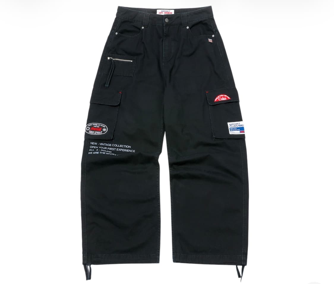 스포츠챔버 x 코카콜라 카고 팬츠 블랙 상품이미지1