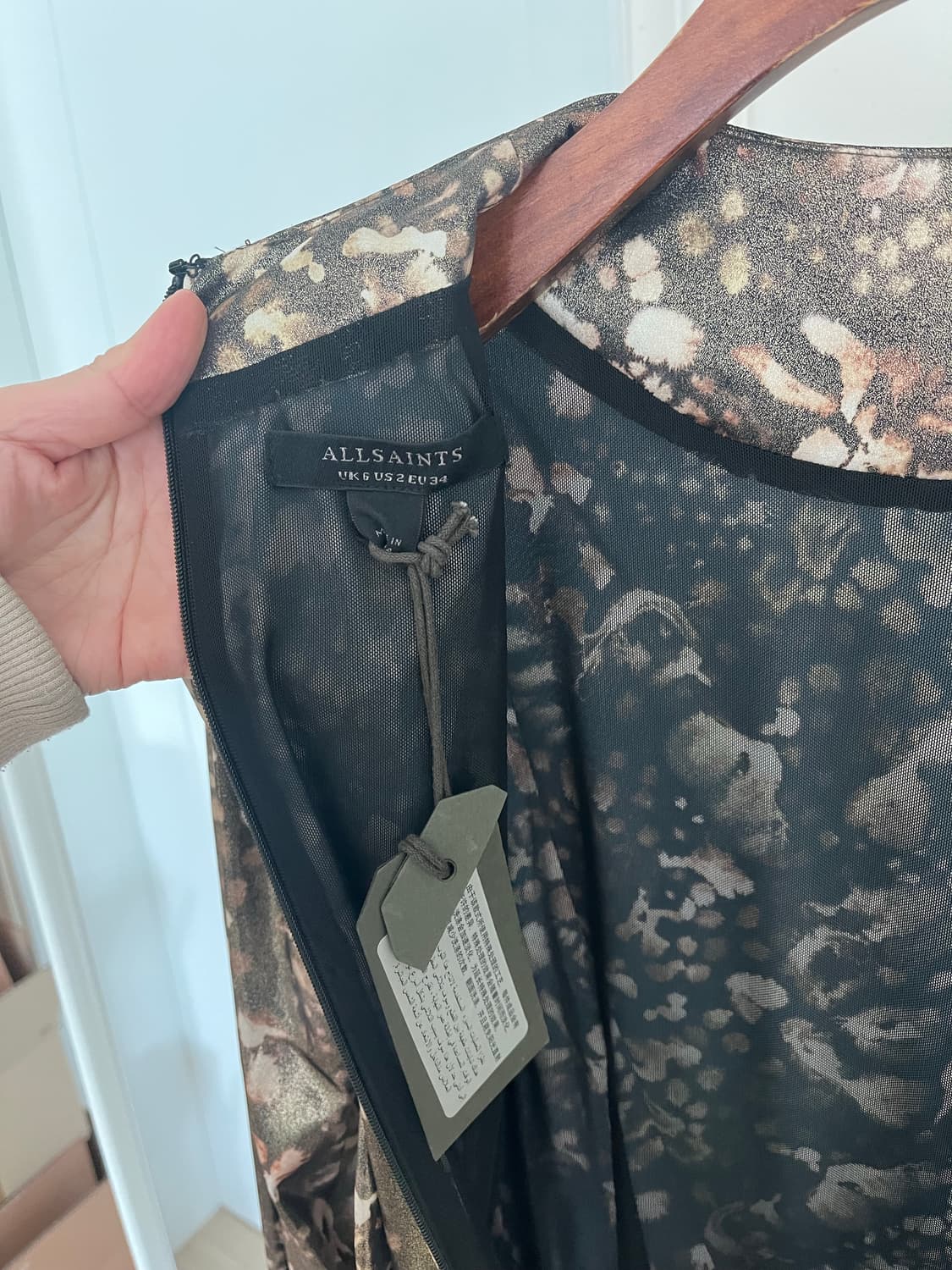 올세인츠 패턴 셔링 롱 슬리브 미니 원피스 상품이미지8