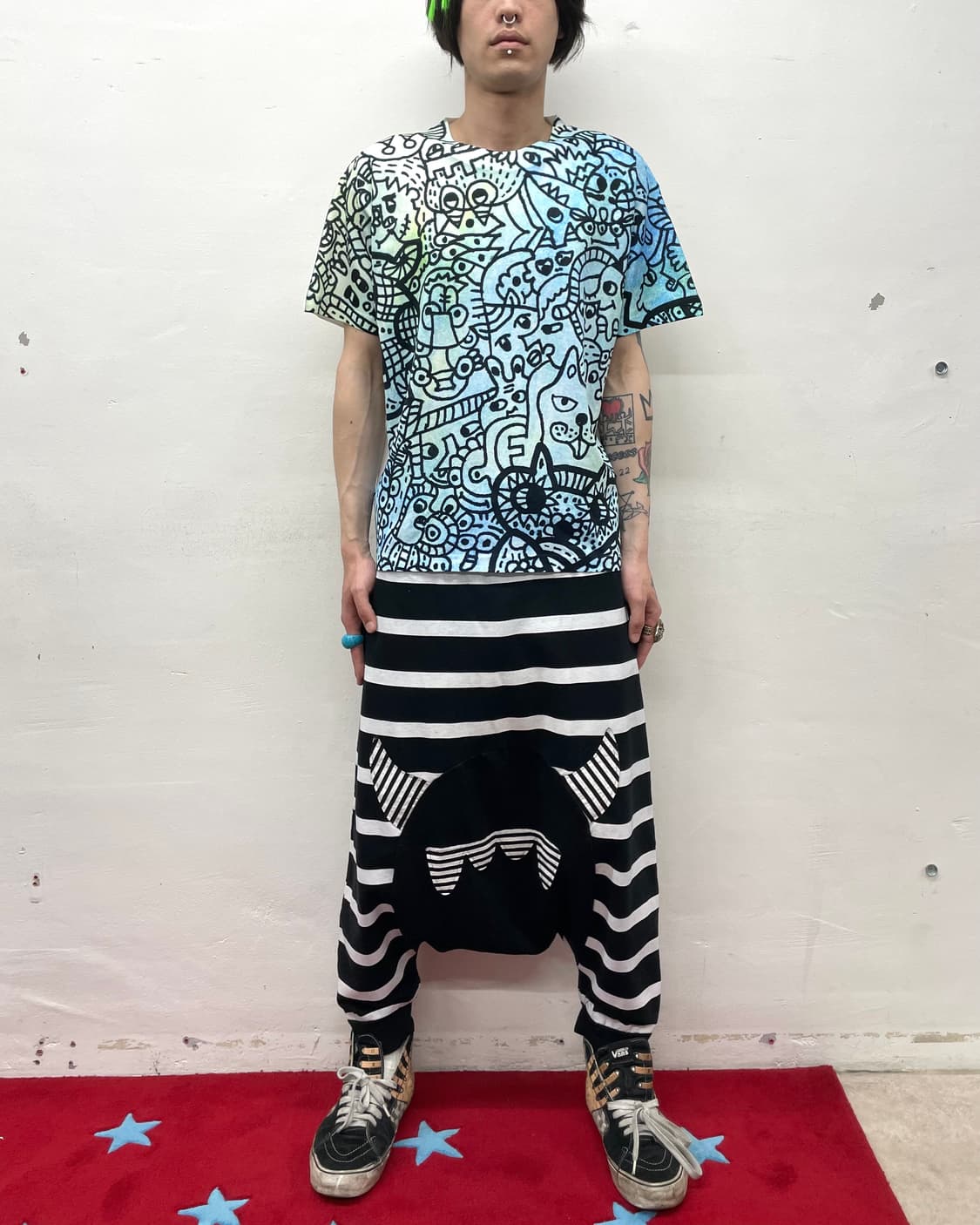 Animal doodle blue t-shirt  상품이미지2