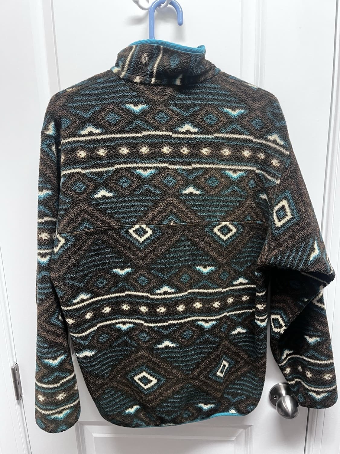 13FW 파타고니아 신칠라 스냅T 패턴 플리스 자켓 블루브라운 상품이미지4