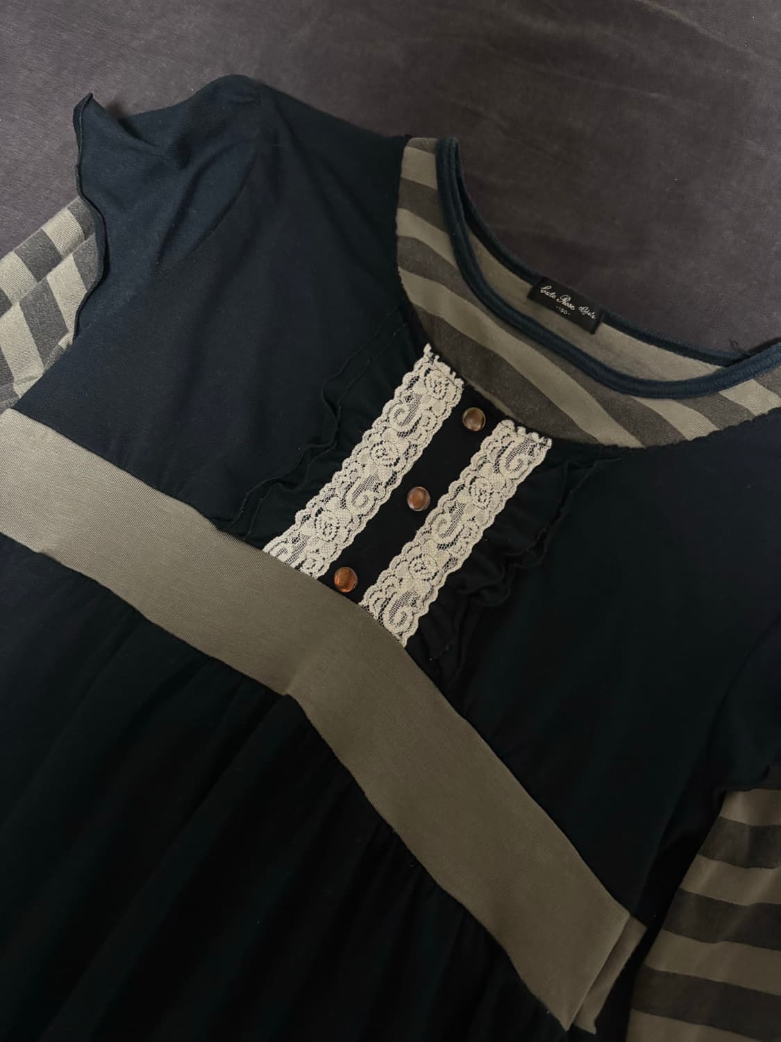 하구미 히메갸루 스트라이프 레이어드 롱 슬리브 상품이미지4