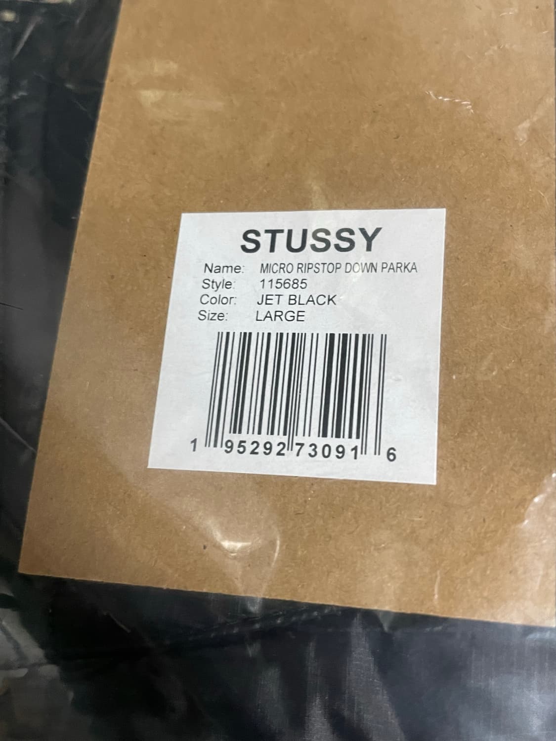 [L] 25fw 스투시 마이크로 립스탑 패딩 제트블랙 상품이미지3