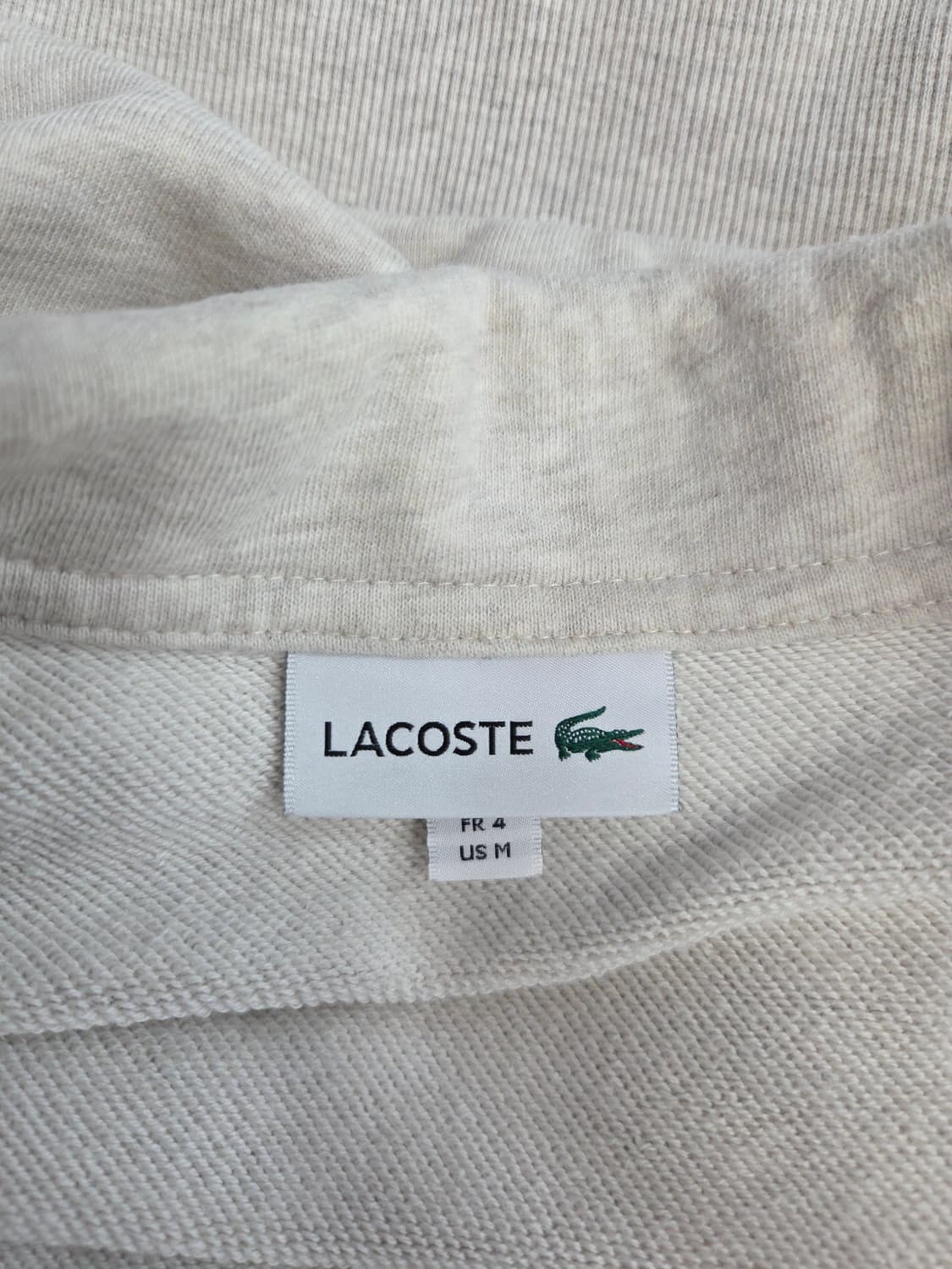 라코스테(LACOSTE) 오트밀 반집업 맨투맨 상품이미지7